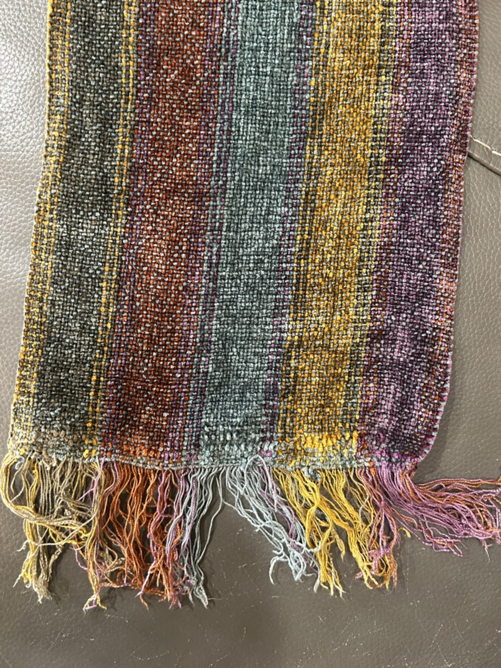 Multicolored thick Knit Scarf 60x9” - Picture 3 of 4